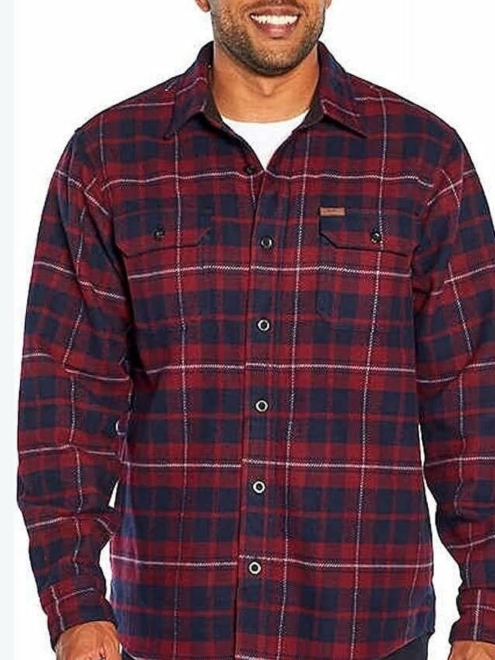 Orvis Heavyweight Flannel Work Shirt Shacket Men's Medium Red Navy Plaid
Cotton